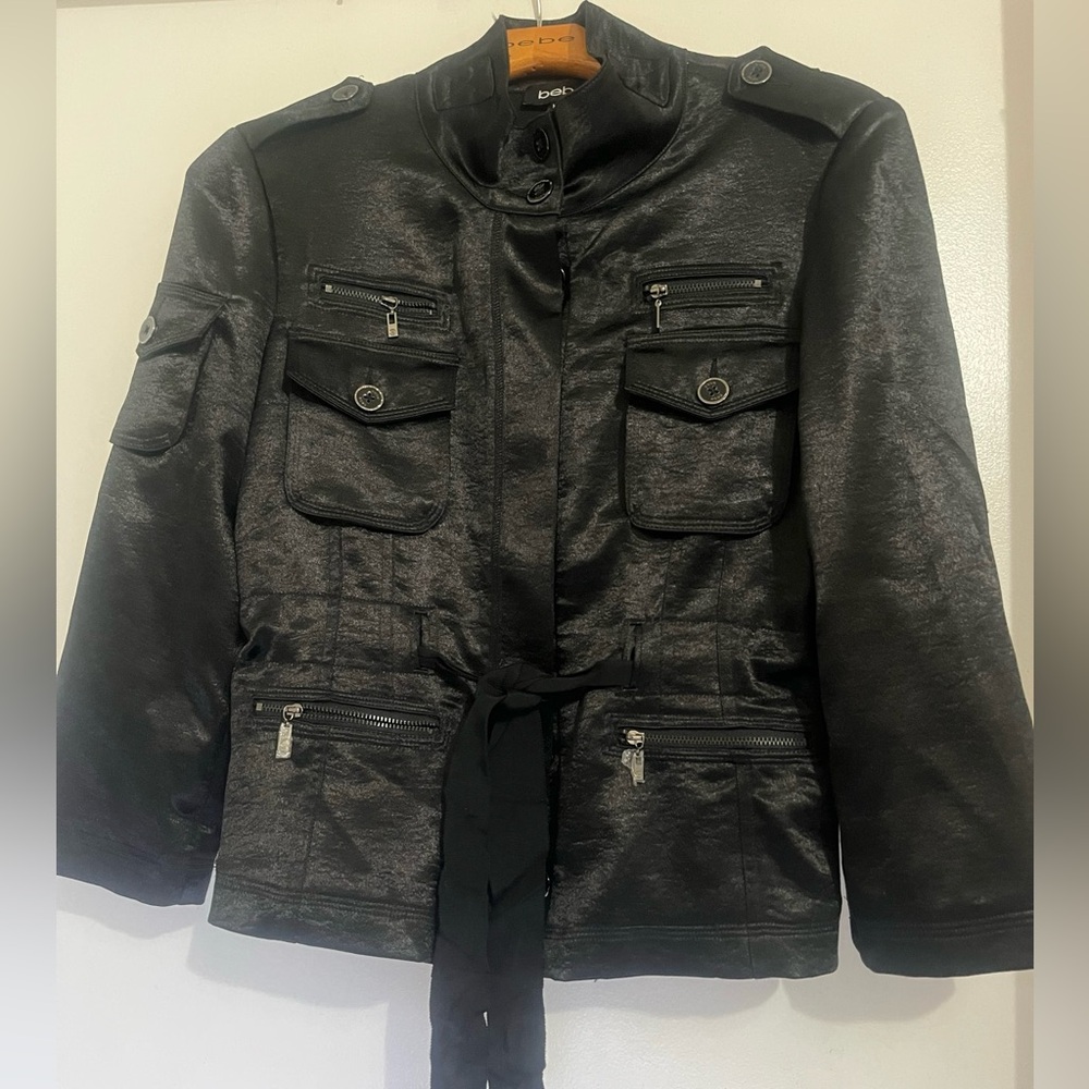 bebe Black Military Style Jacket